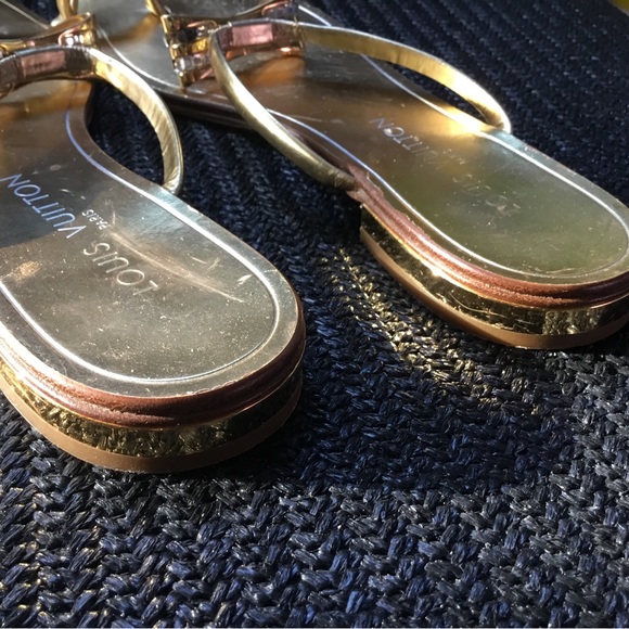 Louis Vuitton Gold Bow Sandals size 37 - Picture 6 of 15